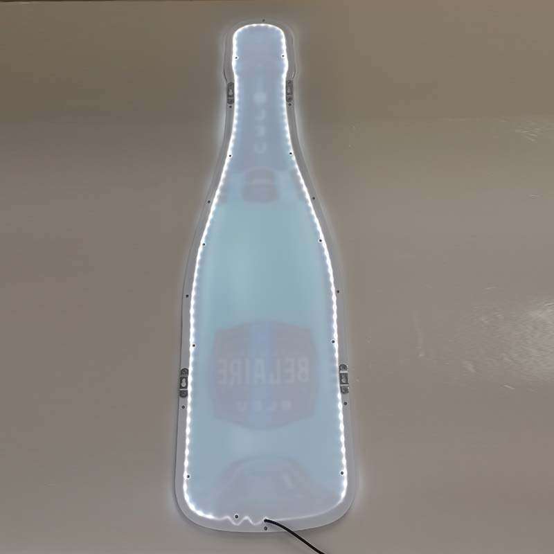 啤酒瓶道具灯箱任意各种形状餐饮侧挂招牌发光酒瓶亚克力水晶logo
