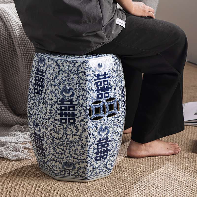 雨彤新品陶瓷鼓凳陶瓷凳家装瓷凳坐凳凉凳绣墩中式边几凳新中式