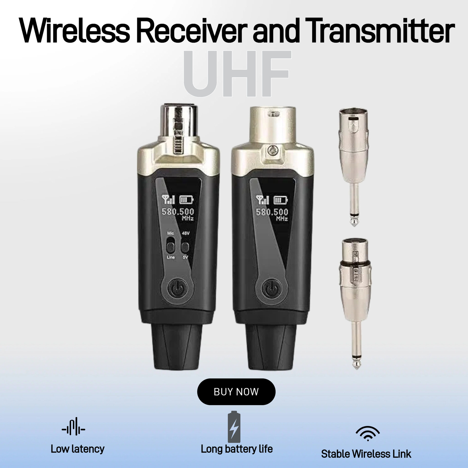 外贸麦克风无线发射接收器有线话筒乐器会议通用电容5V/动圈48V图片