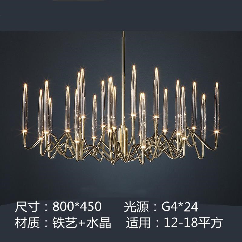 法式蜡烛水晶灯欧式个性创意w气泡餐厅吊灯家用吧台简约装饰道具
