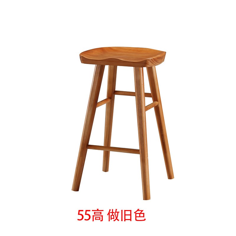 欧式家用吧台椅餐椅m家用实木酒吧椅简约休闲高脚吧椅前台椅书房