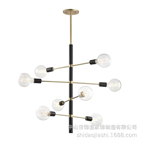 美式全铜极简现代简约玻璃灯