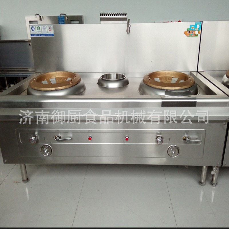 现货供应双炒单温炉灶 一炒一温 商用U油气两用猛火灶