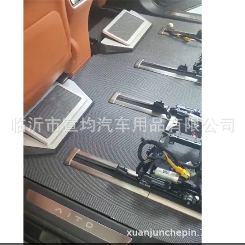 问界m9航空铝地板汽车实心u铝脚垫大理石纹改装配件M9专用内饰踏