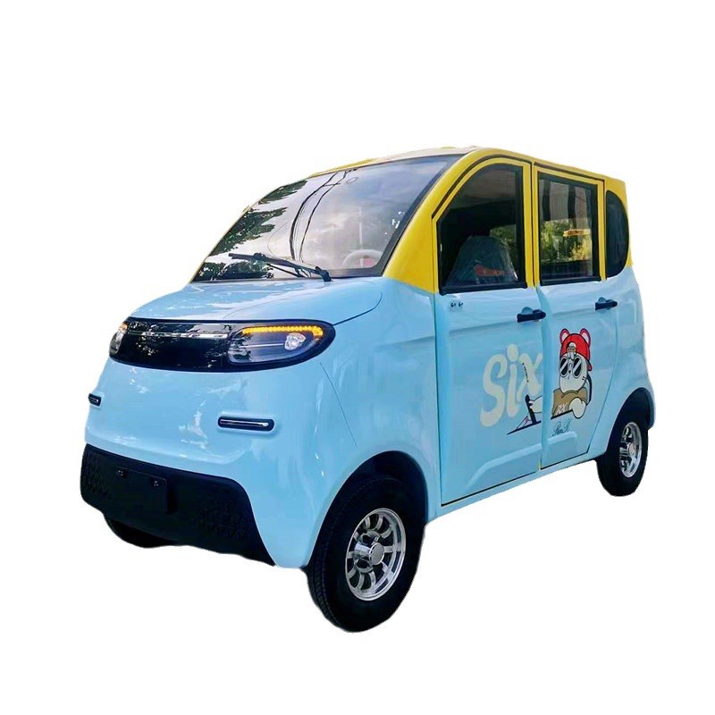 两门迷你电动四轮车 全封闭接z送孩子小巧电动轿车 老年代步车
