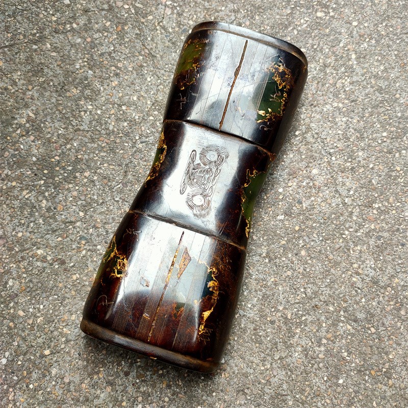 古玩杂项仿古做旧良渚文化高古玉岫玉脉诊玉枕S雕花刻字玉器摆件