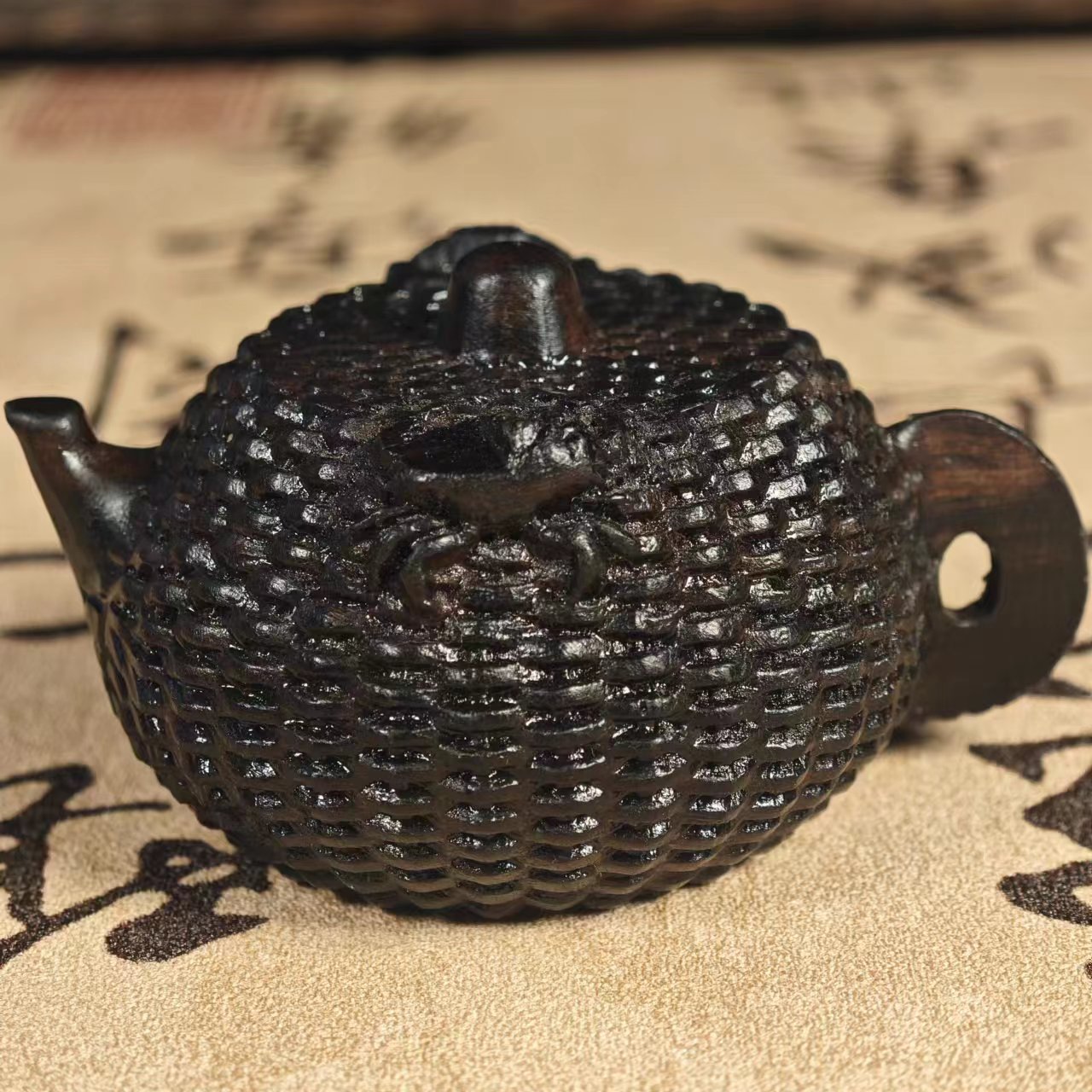 沉香木雕手把件把把壶鱼篓壶挂件茶壶实木文玩工艺品桌面摆件装饰