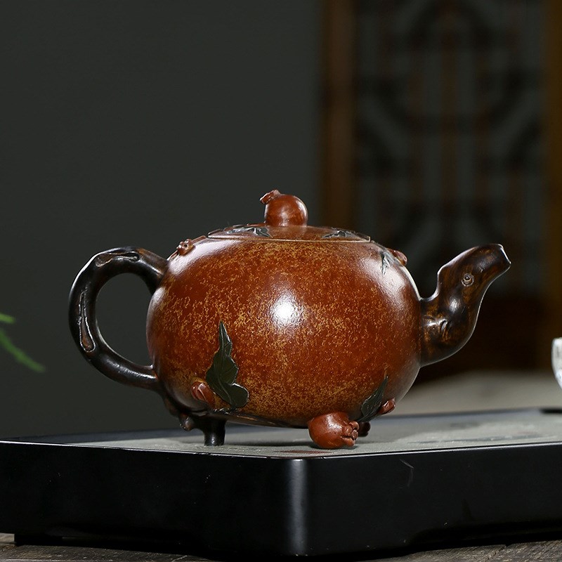 多子多福紫砂壶陈来娣仿老壶w降坡泥茶壶家用珍藏全手工原矿代发