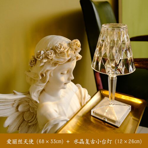 ONM6爱丽丝天使复古迎宾大型落地摆F件托盘美式家居装饰品法式软