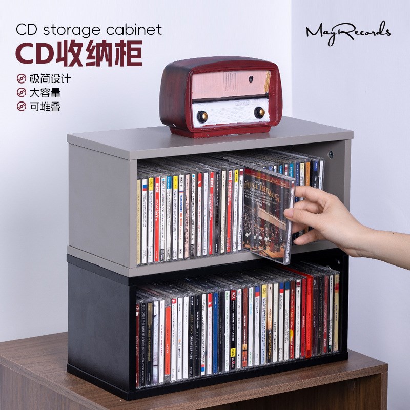 CD收纳柜游戏CD碟片展示架桌面K收纳架实木cd收纳盒图片