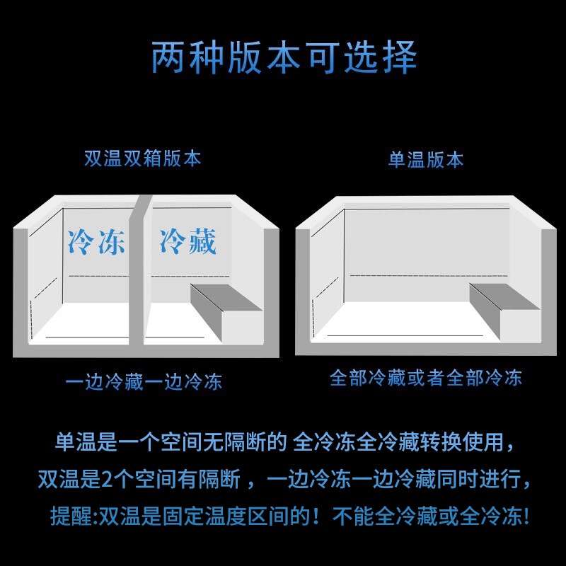 冰柜商用大容量冷柜速冻冷藏冷冻单双温卧式大型冷冻柜冻肉柜