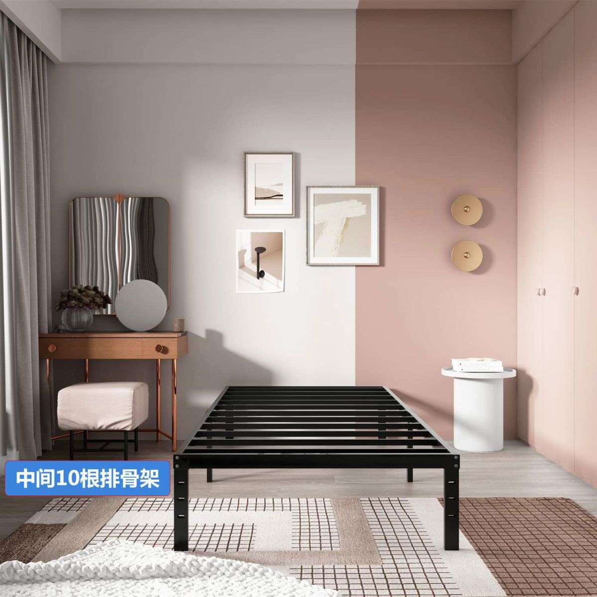现代简约小户型铁艺欧式家用床单人双人铁架床出租房寝室厂家直销