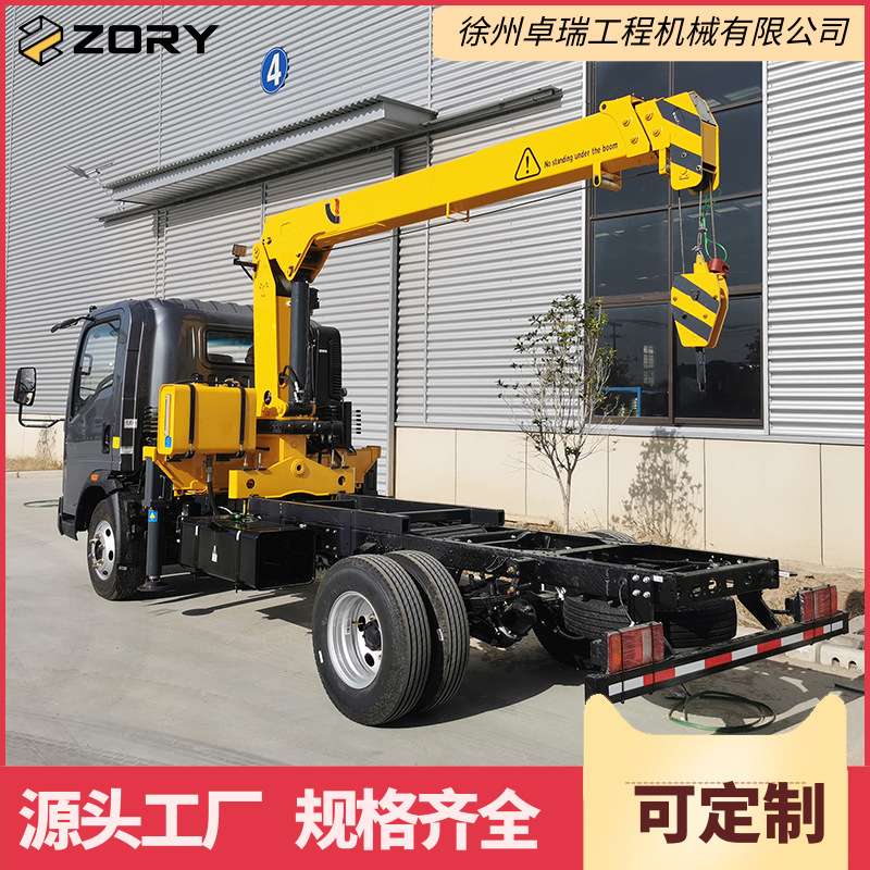 建筑工程液压直臂吊蓝牌汽车3吨5吨6吨吊运一体起重机出口随车吊