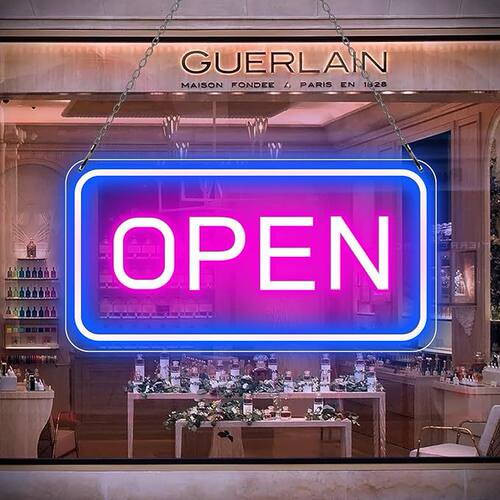 霓虹灯open指示灯牌餐厅开放性标志亚克力灯牌外贸工厂亚马逊LED