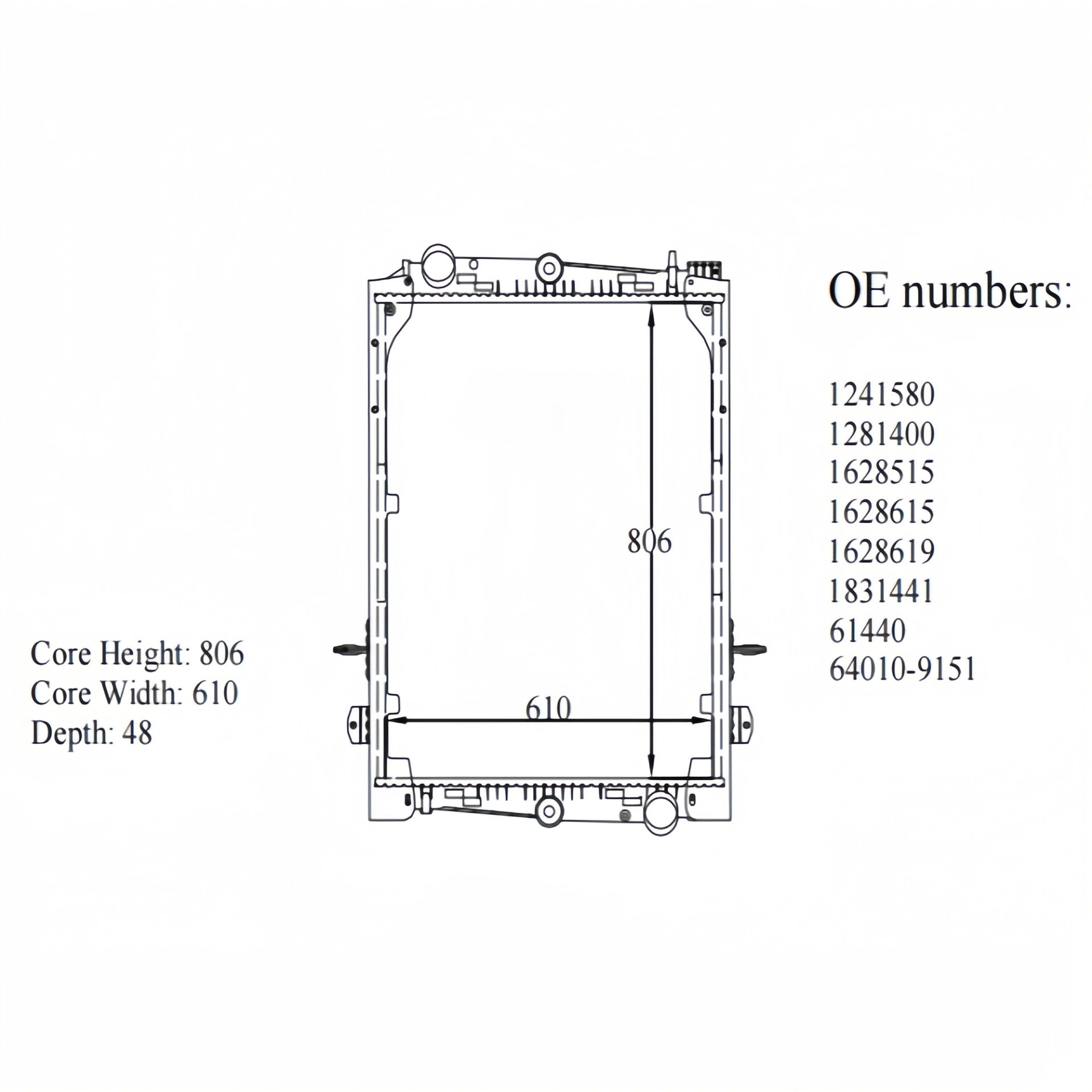 卡车散热器用于DAF162861918314416144064010-9151