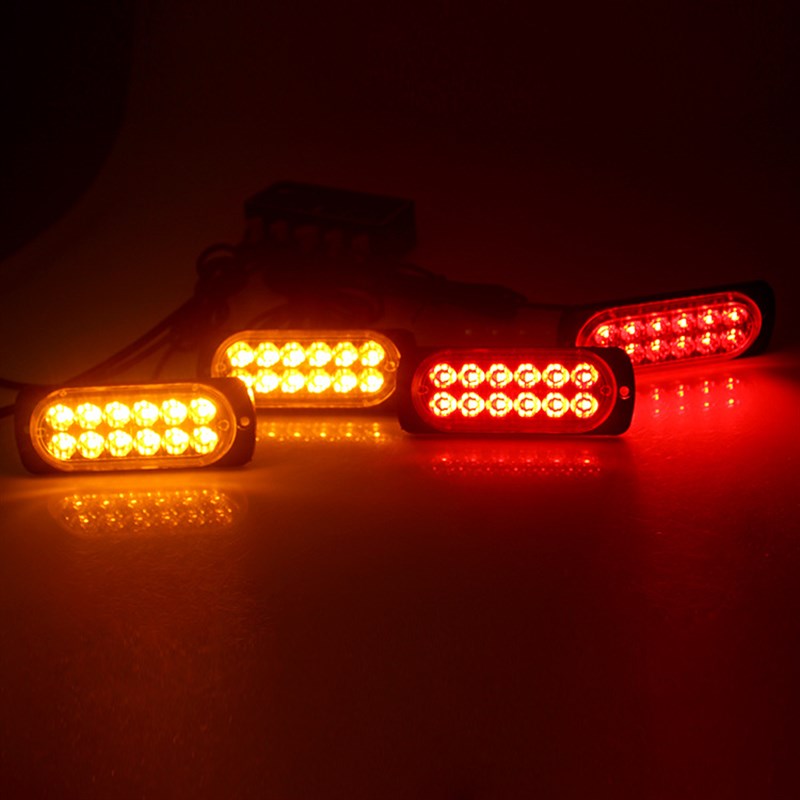 一拖四汽车LED格栅灯爆闪灯t48led中网警示灯高亮频闪灯412led