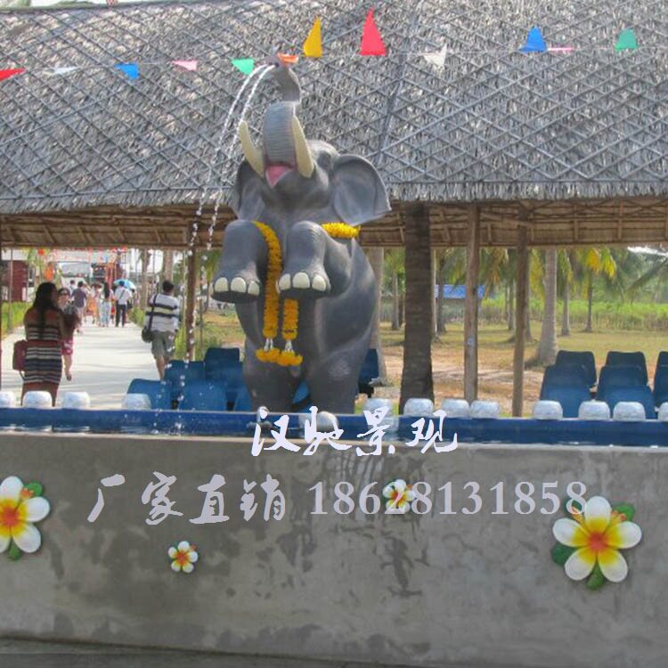 小区房地产景观玻璃钢雕塑大象 游乐园景观玻璃钢雕塑摆件艺术