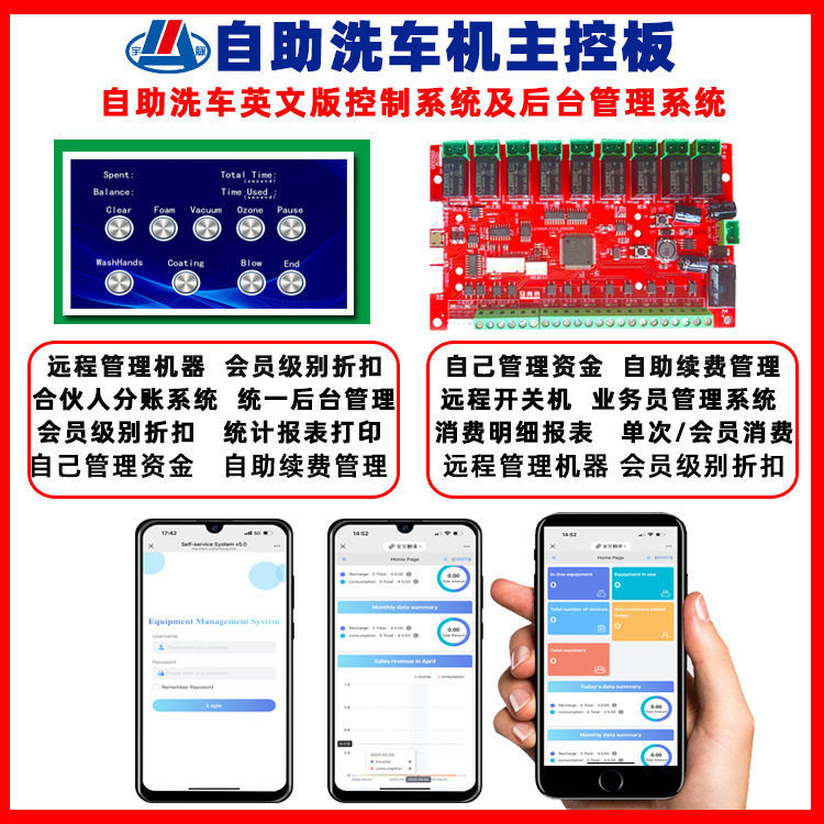 自助机主板英文版触摸屏/不触摸屏七路功能自己管理资金消息提醒