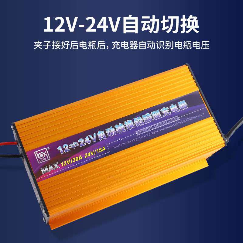电动叉车充电器12V30A24V18A堆高车洗地机铅酸电池充电机多种规格