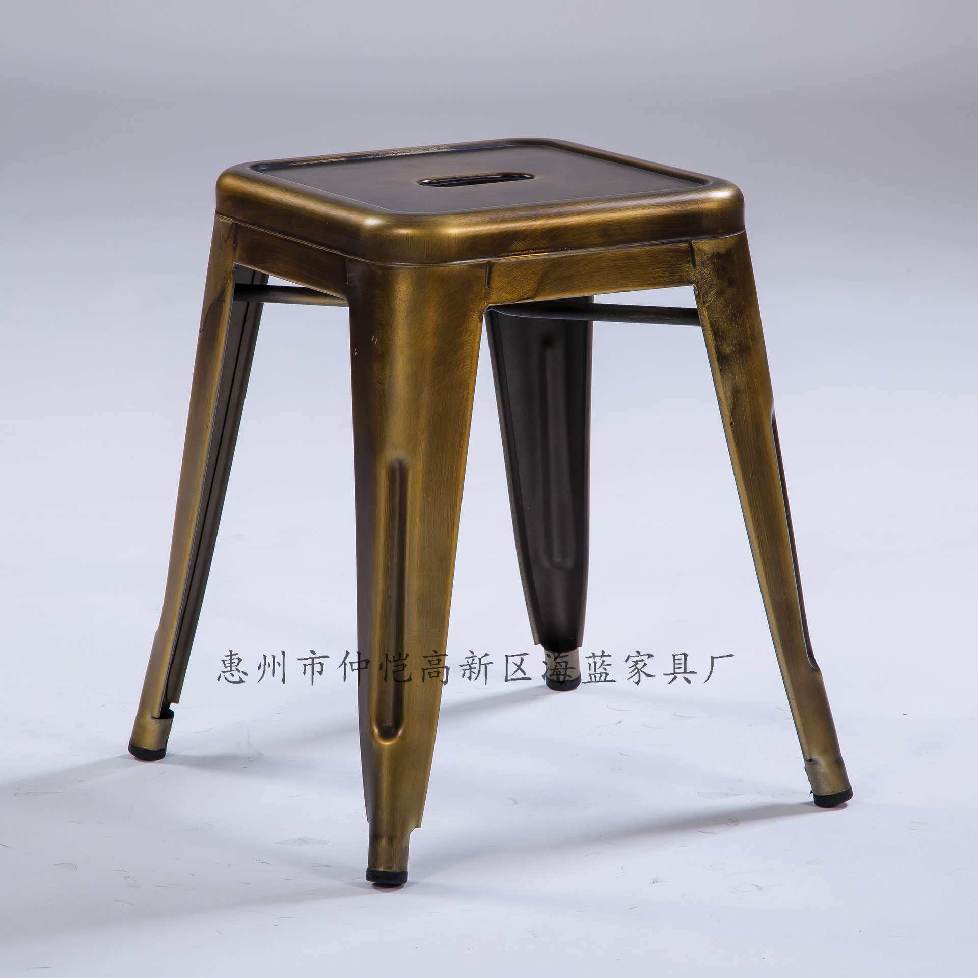 欧式铁皮餐椅等位凳凳子金属椅子户外铁艺复古工业铁皮椅厂家