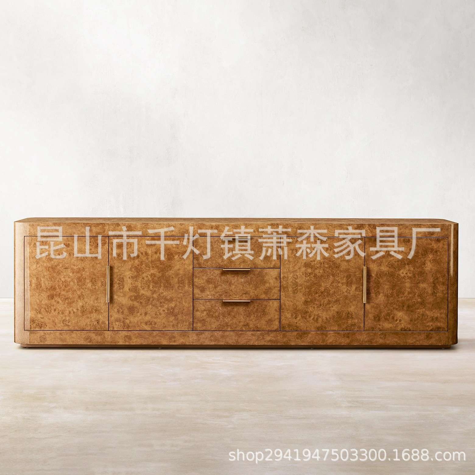 树瘤皮高级电视柜实木储物柜餐边柜媒体控制台