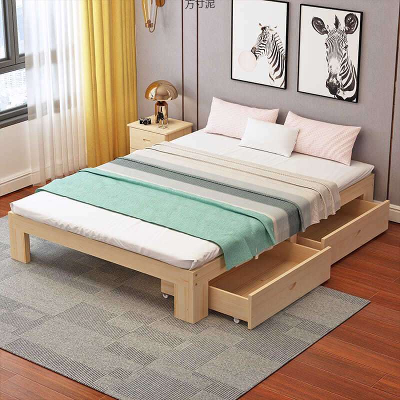 实木床单人床双人床成人床儿童床床简易床床1.51.8出租屋外贸