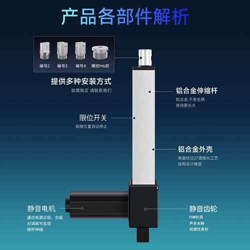 电动推杆伸缩杆工业级大推力直流往复电机直线行程升降杆 IP3000L