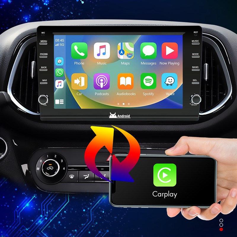 新款89寸安卓通用机物理按键双旋钮车载导航仪R无线carplay