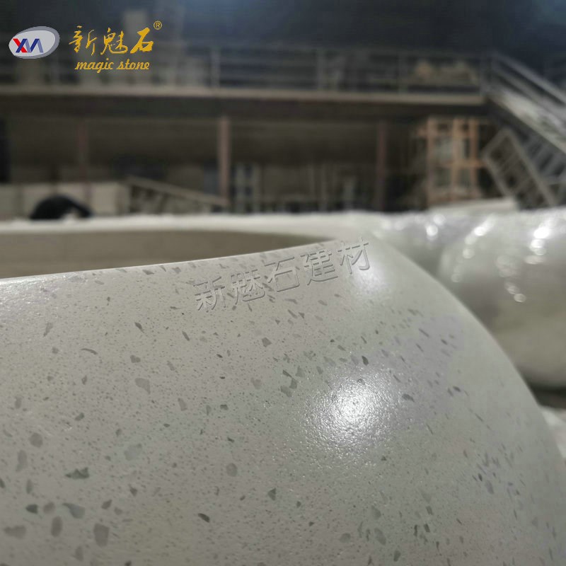 真正水磨石花盆花钵曲面清水混凝土种植箱非镁泥T花箱不易开裂变