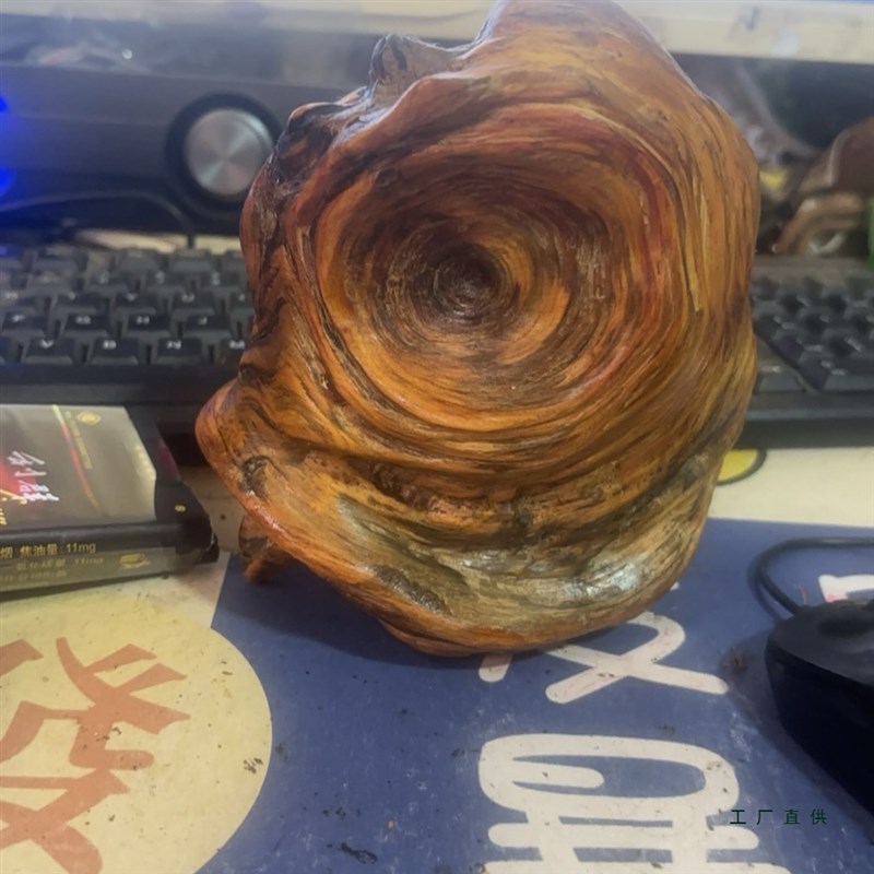 松天木根雕摆琥枯木明然原木风A化木珀木土沉香文玩手把陈化料绢