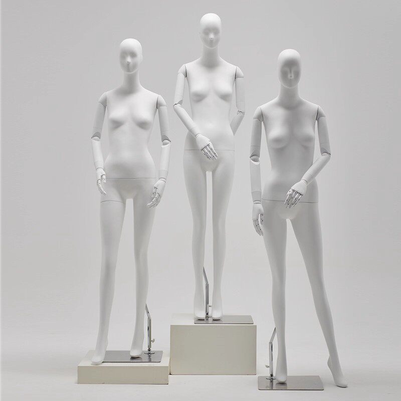 高档服装店人体模特道具女装全身橱窗模特展示架白色挂钩活动手