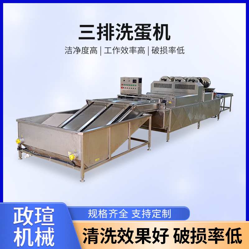 三排洗蛋机 咸鸭蛋保洁蛋洗蛋机 大型养殖场鸡鸭蛋粪便泥污清洗机