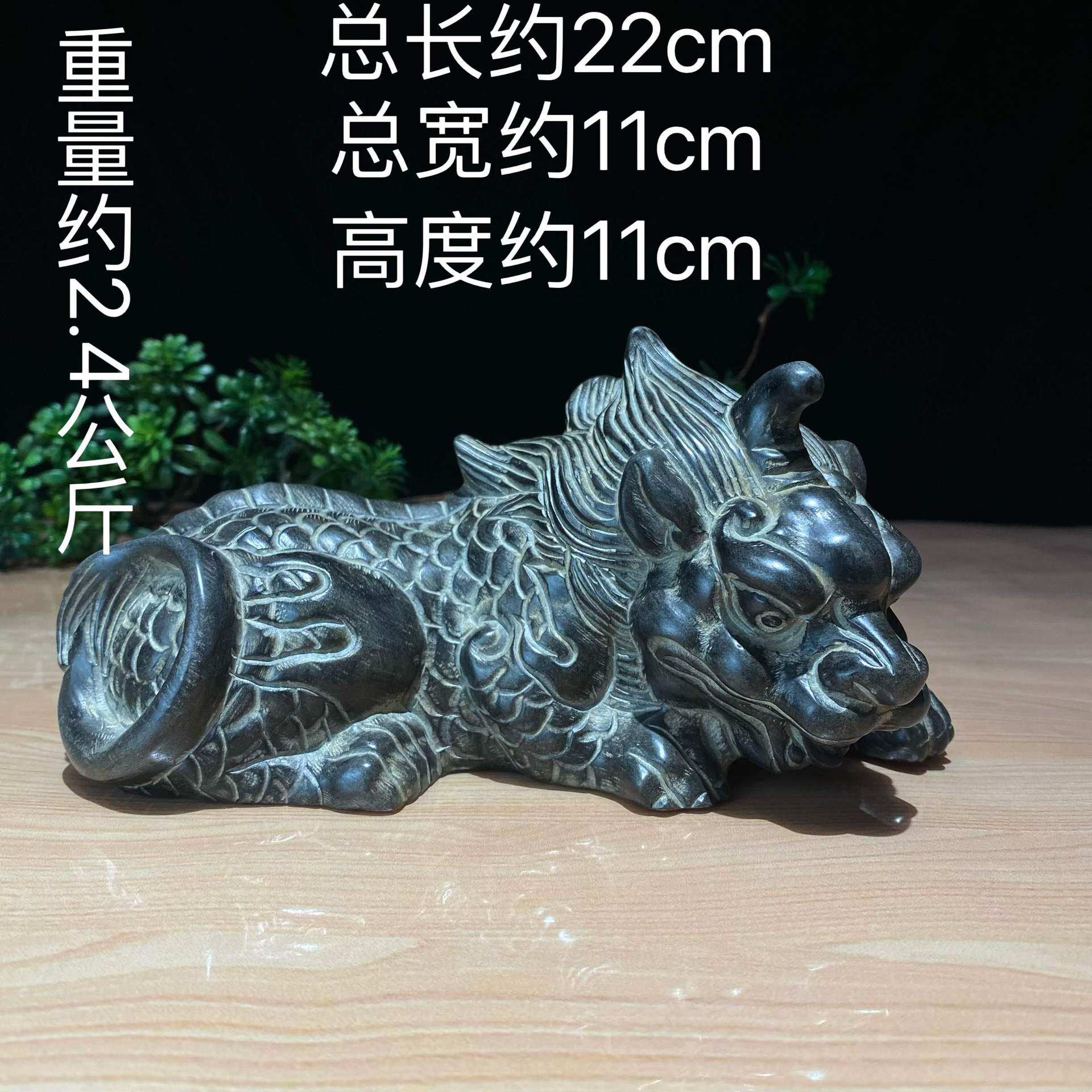 青石雕刻鱼缸造景摆件流水吐水吸水兽蚣蝮开业送礼镇水兽貔貅