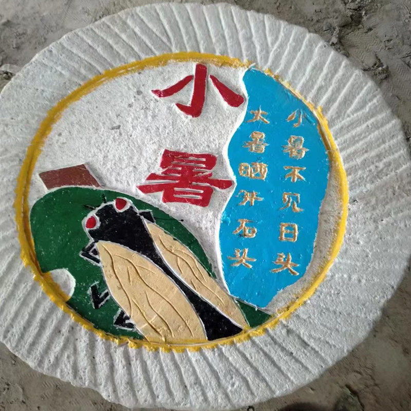 石雕花岗岩磨盘刻字磨盘老物件青石园林农家乐酒店摆件装饰农村