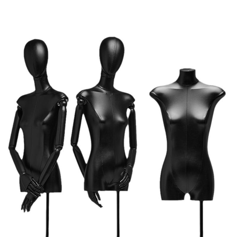 服装店模特道具女橱窗展示架子韩版衣假人偶体皮质扁半身女模特台