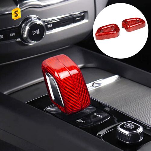 适用于沃尔沃XC6k0/S90/C40排挡头保护盖碳纤维空心档把头装饰
