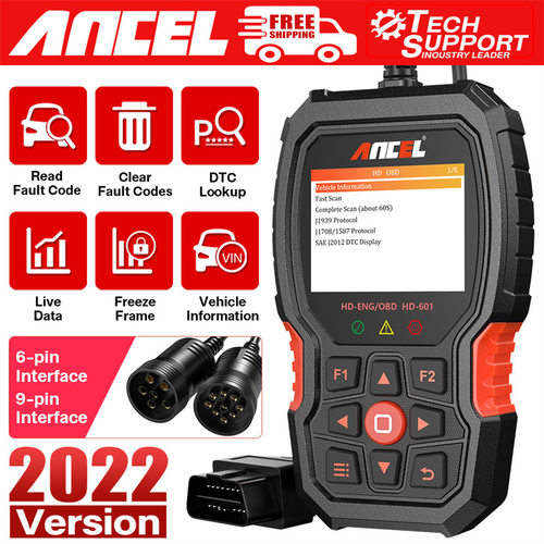 ANCEL HD601 重型卡车诊断扫描仪 OBD2柴油卡车扫描仪工具 海外版