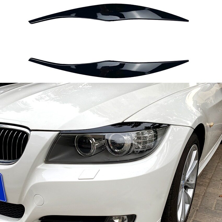 适用宝马3系E90E91320i330i2005-2012前大灯灯眉车贴外饰改装