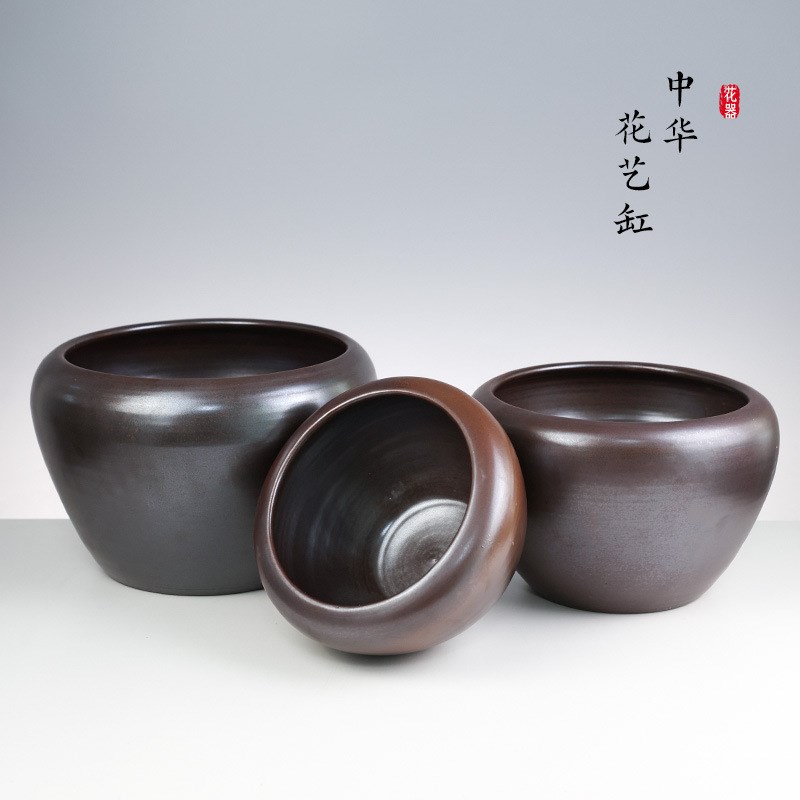 花盆陶瓷中式室内j插花花器中华花艺缸花花器剑山插花工具简约艺