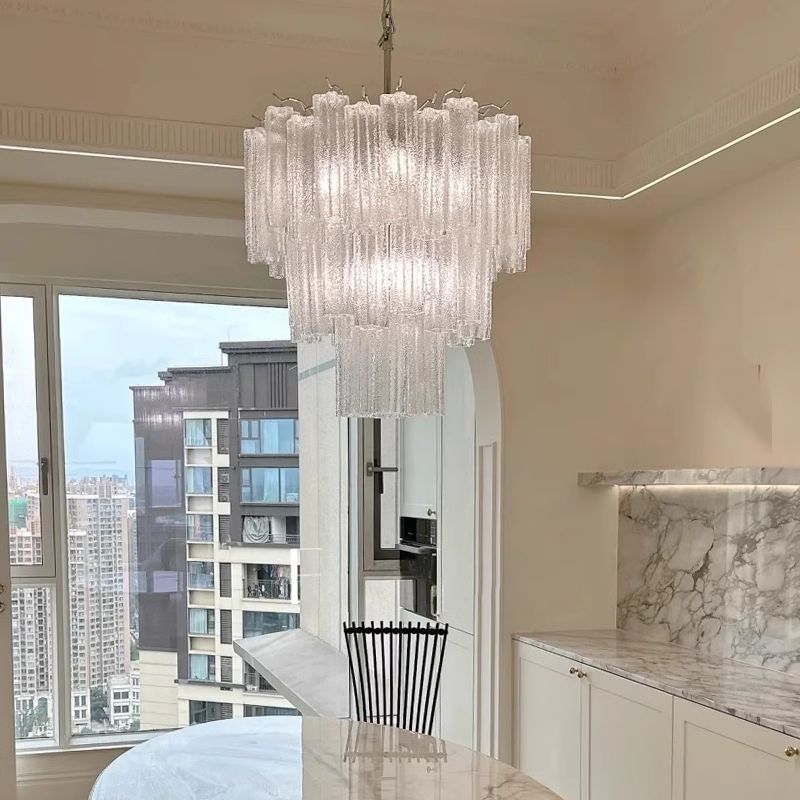 法式玻璃南洋中古客厅餐厅吊灯后现代轻奢水晶别墅楼梯灯具其他