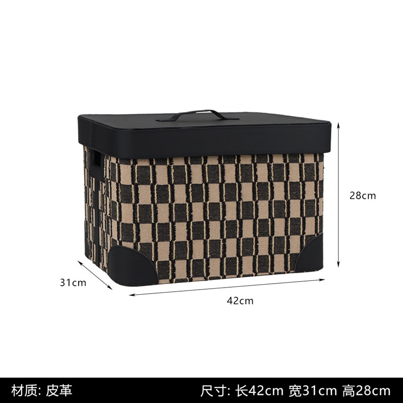 高级感轻奢d布艺家用编织收纳框筐卧室衣帽间藤编脏衣篮带盖收纳