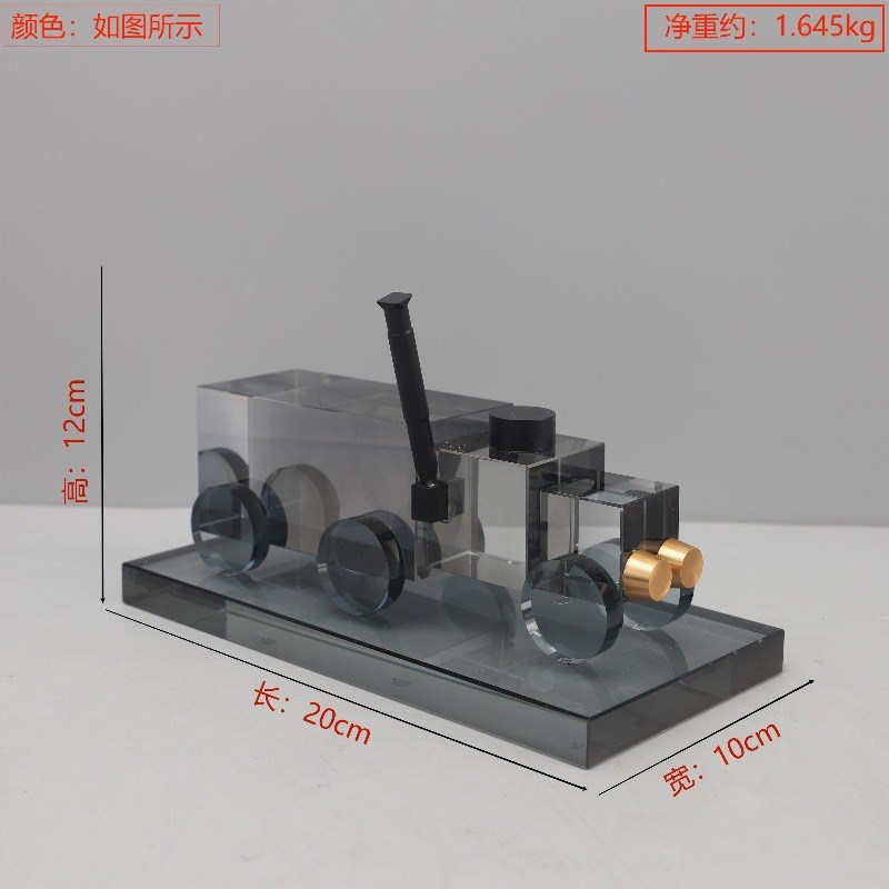 欧式轻奢水晶仿真汽车模型雕塑摆件客H厅玄关书房样板间家居装饰