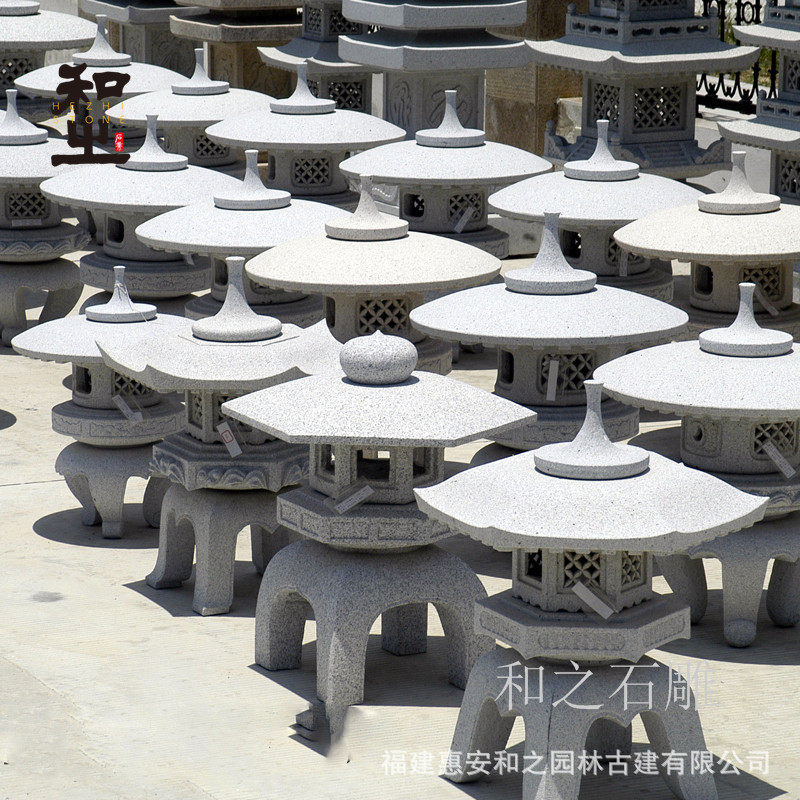寺院庭院石灯笼石雕仿古大理石石灯石灯规格尺寸多可选批发制作