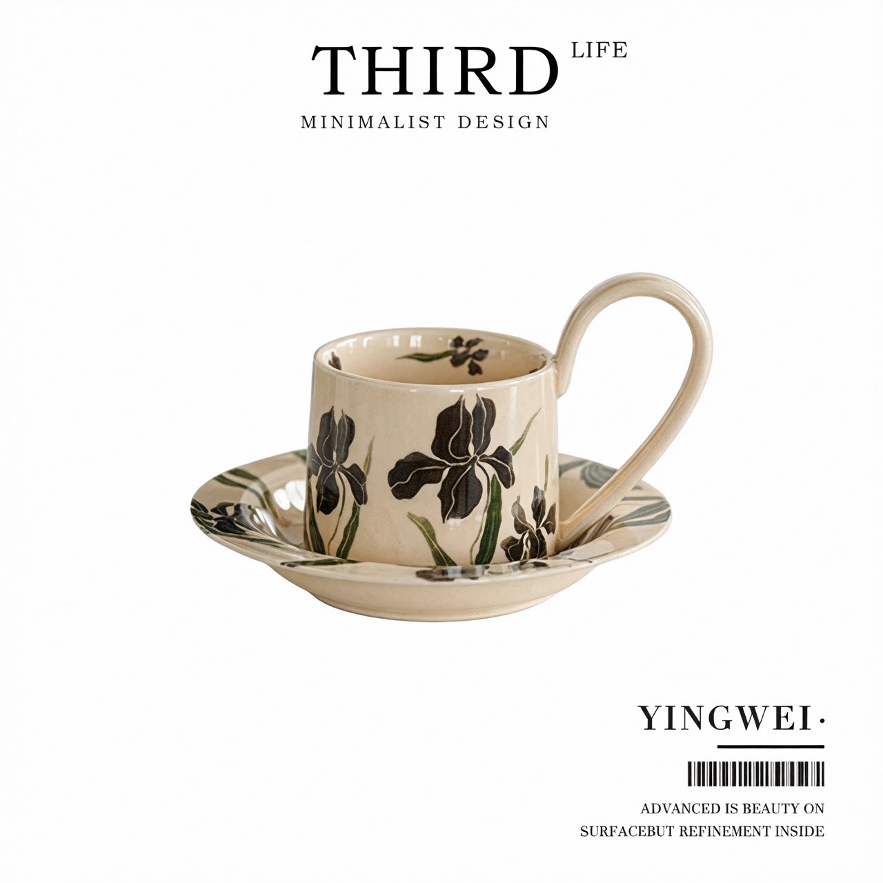 Life's·Yingwei·咖啡杯碟精致下午茶杯复古陶瓷艺术感杯具|莺尾