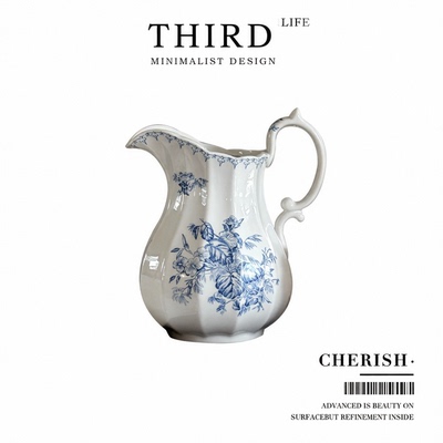 Life's·Cherish·法式中古花瓶陶瓷桌面摆件客厅插花器玄关|怀瑾