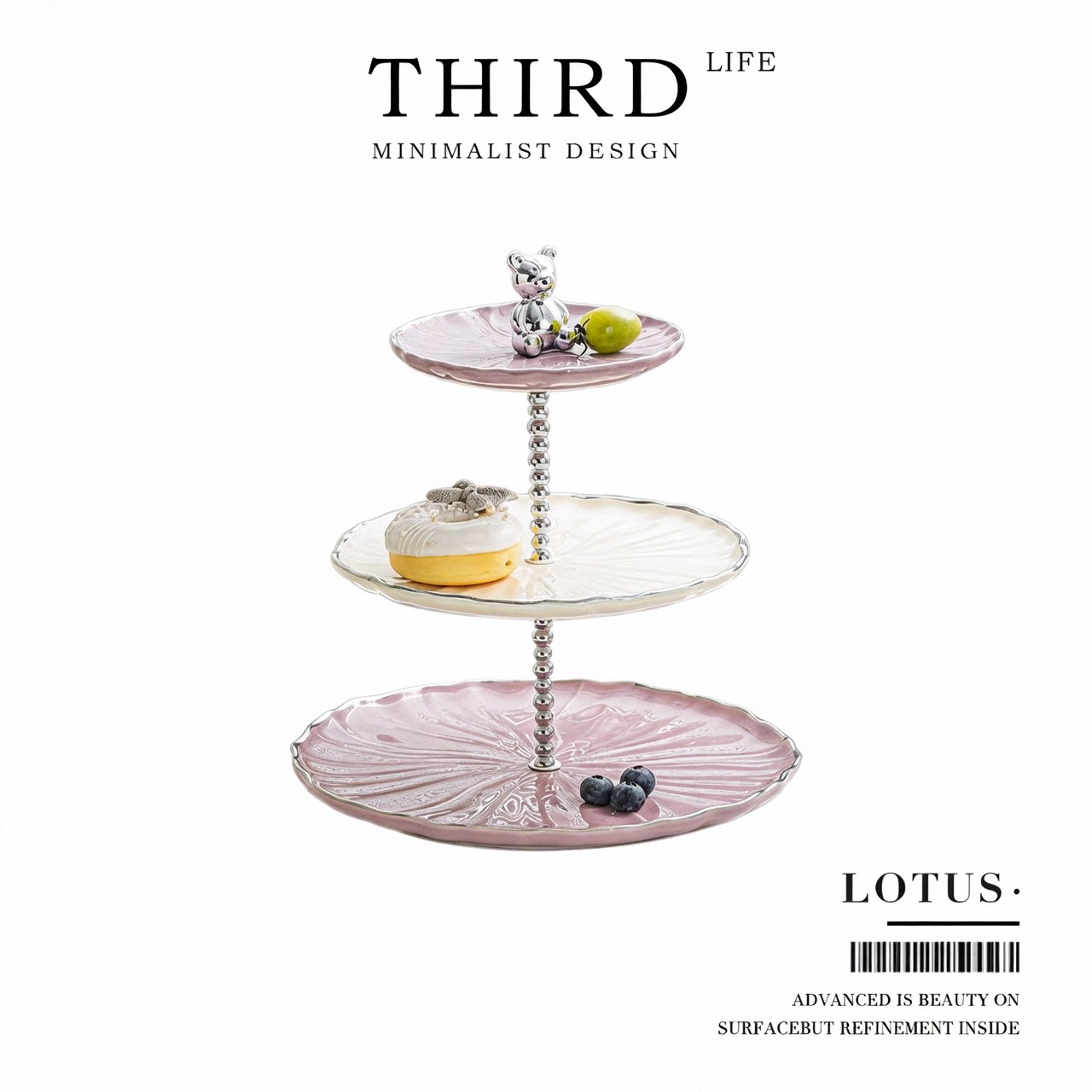 Life's·Lotus·糖果盘摆放盘多层家用客厅茶几摆件餐具轻奢|荷叶