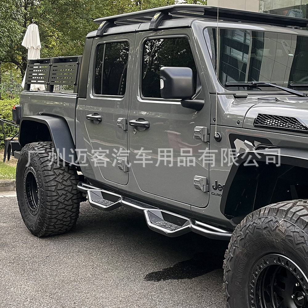牧马人JT改装防撞杠皮卡加装踏板侧杠JT护杠越野皮卡车