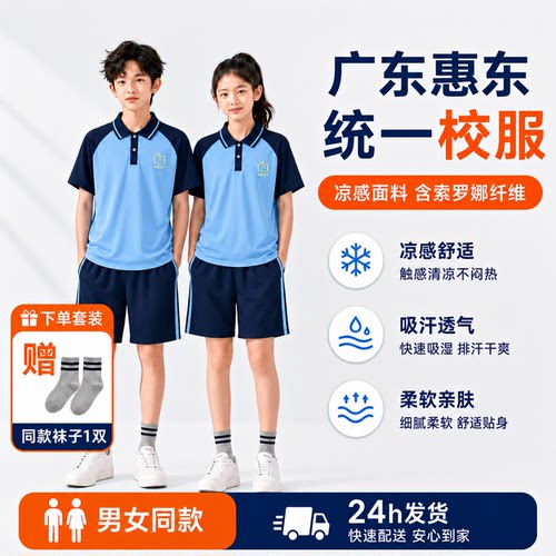 广东惠东统一校服中小学生2026新款夏装套装透气舒适男女同款