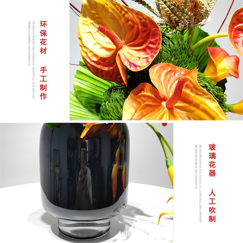 现代家居装饰仿真花马蹄莲假花A酒店前台室内花艺装饰花卉套装摆