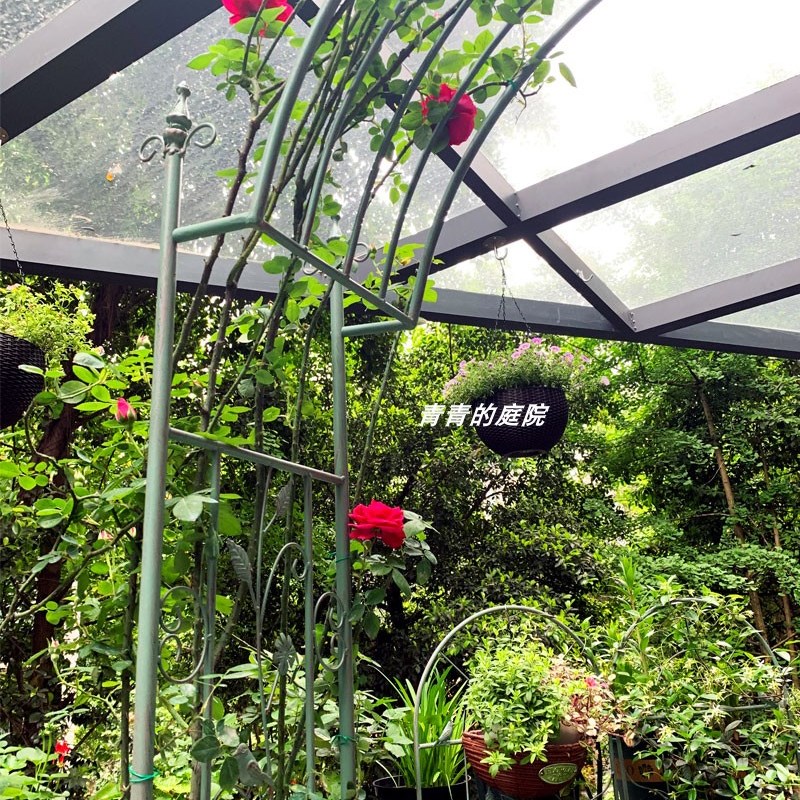 铁艺拱门花架子欧式复古做旧庭院月季爬藤户外花园拱X形门攀爬支